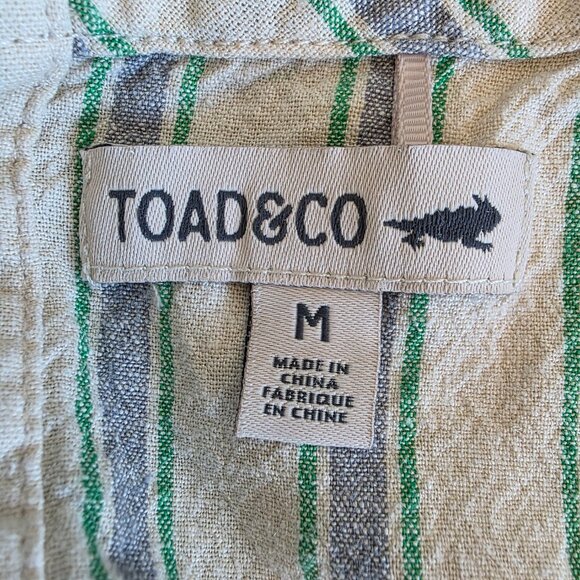 Toad&Co Taj Hemp Tank Button Back Stripe Sleeveless Boxy Size M Hemp Lyocell Top - Picture 7 of 10